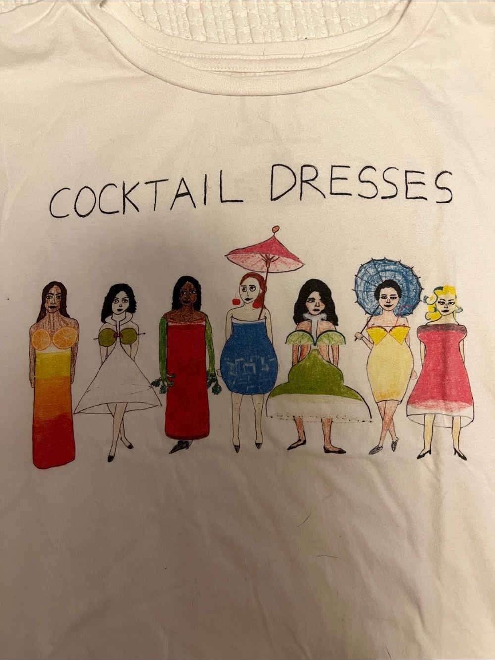 Cocktail Dresses Graphic Tee - White